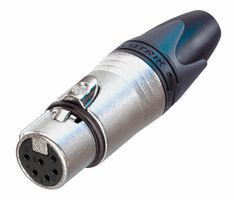NC6FXX - XLR Connector, 6 Contacts, Socket, Cable Mount, Silver Plated Contacts, Metal Body, XX - NEUTRIK