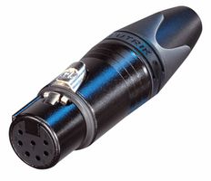 NC7FXX-B - XLR Connector, 7 Contacts, Socket, Cable Mount, Gold Plated Contacts, Metal Body, XX - NEUTRIK
