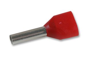 9037570000 - Wire Ferrule, Twin Entry, Twin Wire, 7 AWG, 10 mm², 12 mm, Red - WEIDMULLER