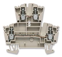 102150 WDK2.5 - DIN Rail Mount Terminal Block, Feed-through, 4 Ways, 30 AWG, 12 AWG, 4 mm², Screw, 24 A - WEIDMULLER