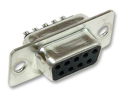 ZDE9S0L2 - D Sub Connector, DB9, Standard, Receptacle, ZDE, 9 Contacts, DE, Solder - ITT CANNON