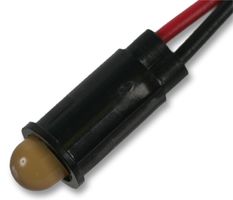 559-0303-007F - LED Panel Mount Indicator, Snap-in, Yellow, 12 VDC, 6.35 mm, 13 mA, 8 mcd, Not Rated - DIALIGHT