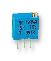 T93YA204KT20 - Trimpot, Multi Turn, Cermet, Top Adjust, 200 kohm, Through Hole, 23 Turns - VISHAY