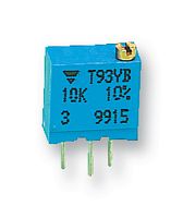 T93YB201KT20 - Trimpot, Multi Turn, Cermet, Top Adjust, 200 ohm, Through Hole, 23 Turns - VISHAY