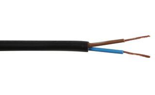 2182Y-0.5MMBLK100M - Multicore Cable, Flexible, Round, Unscreened, 2 Core, 0.5 mm², 328 ft, 100 m - MULTICOMP PRO