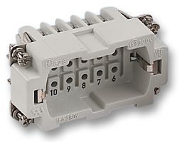 1-1103636-1 - Heavy Duty Connector, Insert, HTS Series, Panel Mount, Plug, 10 Contacts, Pin, 2 Rows - HTS - TE CONNECTIVITY