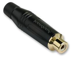ACJR-BLK - RCA (Phono) Audio / Video Connector, 2 Contacts, Socket, Gold Plated Contacts, Metal Body, Black - AMPHENOL SINE/TUCHEL