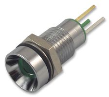 19050051 - LED Panel Mount Indicator, Satin Chrome Bezel, Green, 2.2 VDC, 8 mm, 20 mA, 32 mcd, IP67 - CML INNOVATIVE TECHNOLOGIES