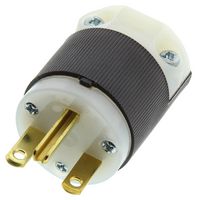 HBL5666C - Power Entry Connector, Power Entry, 15 A, Black, White, Nylon (Polyamide) Body, 250 V - HUBBELL WIRING DEVICES