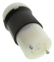 HBL2813 - Power Entry Connector, Power Entry, 30 A, Black, White, Nylon (Polyamide) Body, 208 V - HUBBELL WIRING DEVICES