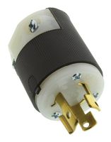 HBL4570C - Power Entry Connector, Power Entry, 15 A, Black, White, Nylon (Polyamide) Body, 250 V - HUBBELL WIRING DEVICES
