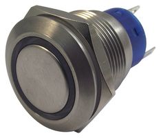 MPB19-A0F10R-312-JQ - Vandal Resistant Switch, 19.2 mm, SPST-NO, SPST-NC, Momentary, Flat, Natural - MULTICOMP PRO