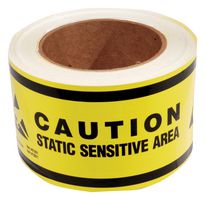 MC23785 - Warning Tape, Static, Vinyl, Black, Yellow, 76.2 mm x 32.9 m - DURATOOL