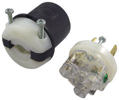 HBL2611 - Power Entry Connector, Power Entry, 30 A, Black, White, Nylon (Polyamide) Body, 125 V - HUBBELL WIRING DEVICES