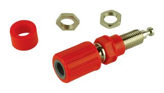 76-1670 - Binding Post, 36 A, 500 V, Nickel Plated Contacts, Panel Mount, Red - TENMA