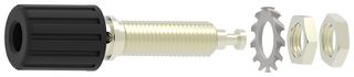 76-1672 - Binding Post, 36 A, 500 V, Nickel Plated Contacts, Panel Mount, Black - TENMA