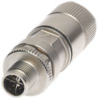 120341-0806 - Sensor Connector, BRAD 8 Pole, M12, Plug, Micro-Change 120341 Series, M12, Male, 8 Positions - MOLEX