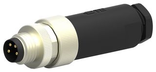 T4011008041-000 - Sensor Connector, M8, Male, 4 Positions, Screw Pin, Straight Cable Mount - TE CONNECTIVITY