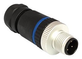 PXPPAM12FIM08ASTPG9 - Sensor Connector, Buccaneer M12 Series, M12, Male, 8 Positions, Screw Pin, Straight Cable Mount - BULGIN LIMITED