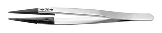 2ASVR.SA - Tweezer, Component Positioning, Straight, Round, Stainless Steel, PVDF Tip, 130 mm - IDEAL-TEK