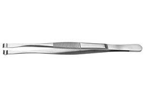 582.SA - Tweezer, Component Positioning, Bent, Flat, Stainless Steel, 120 mm - IDEAL-TEK