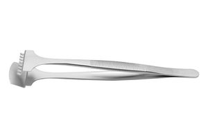 8WF.SA - Tweezer, Wafer, Stepped Bottom Paddle, Stainless Steel, 135 mm - IDEAL-TEK