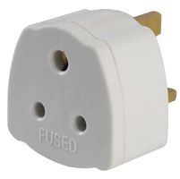 9950 - Mains Adapter, India, UK Plug, 5 A, White, Plastic Body, 250 V - PRO ELEC