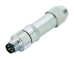 99-3361-00-03 - Sensor Connector, 768 Series, M8, Male, 3 Positions, Solder Pin, Straight Cable Mount - BINDER