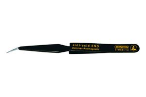5-058-13 - Tweezer, ESD, SMD, Bent, Pointed, Stainless Steel, 120 mm Length - BERNSTEIN WERKZEUGFABRIK