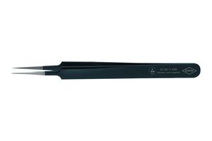 92 28 71 ESD - Tweezer, Anti-Magnetic, ESD, Precision, Straight, Pointed, Stainless Steel Tip, 110 mm Length - KNIPEX