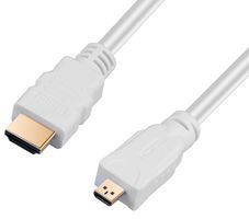 PSG91702 - Audio / Video Cable Assembly, HDMI Micro Plug, HDMI Plug, 3.28 ft, 1 m, White - PRO SIGNAL