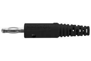 FK 8 L NI / SW - Banana Test Connector, Plug, Cable Mount, 32 A, 70 VDC, Nickel Plated Contacts, Black - SCHUTZINGER