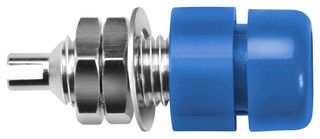IBU 401 NI / BL - Banana Test Connector, Jack, Panel Mount, 32 A, 60 VDC, Nickel Plated Contacts, Blue - SCHUTZINGER