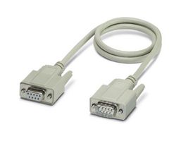 VS-09-DSUB-20-LI-5,0 - Computer Cable, D Subminiature Plug, 9 Way, D Subminiature Socket, 9 Way, 16.4 ft, 5 m, Grey - PHOENIX CONTACT