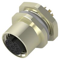 T4133012081-000 - Sensor Connector, M12, Female, 8 Positions, Solder Socket, Straight Panel Mount - TE CONNECTIVITY