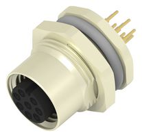 T4141012081-000 - Sensor Connector, M12, Female, 8 Positions, PCB Socket, Straight Panel Mount - TE CONNECTIVITY