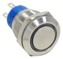 AV1911000Q04... - Vandal Resistant Switch, Alcoswitch, AV19 Anti-Vandal, 19 mm, SPDT, Push On-Push Off, Round Flush - ALCOSWITCH - TE CONNECTIVITY