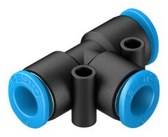 153367 - Pneumatic Fitting, Push-In T-Fitting, 14 bar, 6 mm, PBT (Polybutylene Terephthalate), QSMT - FESTO