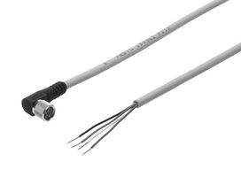 SIM-M8-4WD-5-PU - Sensor Cable, 90° M8 Receptacle, Free End, 4 Positions, 5 m, 16.4 ft - FESTO