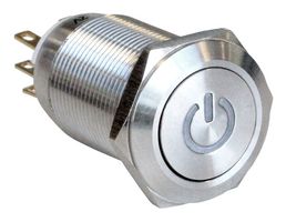 MPI005P28LSWH12 - Vandal Resistant Switch, MPI005, 19 mm, SPDT, Latching, Round - BULGIN LIMITED