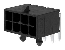 212528-0800 - Pin Header, Power, Wire-to-Board, 3 mm, 2 Rows, 8 Contacts, Through Hole Right Angle - MOLEX