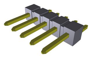 TSM-107-01-T-SH-A - Pin Header, Board-to-Board, 2.54 mm, 1 Rows, 7 Contacts, Surface Mount Right Angle, TSM Series - SAMTEC