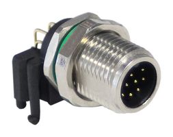 PXMBNI12RAM12APCM12 - Sensor Connector, PXM Series, M12, Male, 12 Positions, PCB Pin, Right Angle Panel Mount - BULGIN LIMITED