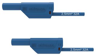 DI VSFK 8500 / 2.5 / 50 / BL - Test Patch Lead, Banana , 4mm Stackable Banana Plug, Shrouded, 4mm Stackable Banana Plug, Shrouded - SCHUTZINGER