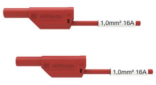 DI VSFK 8500 / SIL 1 / 200 / RT - Test Patch Lead, Banana , 4mm Stackable Banana Plug, Shrouded, 4mm Stackable Banana Plug, Shrouded - SCHUTZINGER