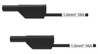 DI VSFK 8500 / SIL 1 / 200 / SW - Test Patch Lead, Banana , 4mm Stackable Banana Plug, Shrouded, 4mm Stackable Banana Plug, Shrouded - SCHUTZINGER