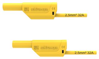 DI VSFK 8700 / 2.5 / 100 / GE - Test Patch Lead, Banana , 4mm Stackable Banana Plug, Shrouded, 4mm Stackable Banana Plug, Shrouded - SCHUTZINGER