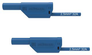 DI VSFK 8700 / 2.5 / 50 / BL - Test Patch Lead, Banana , 4mm Stackable Banana Plug, Shrouded, 4mm Stackable Banana Plug, Shrouded - SCHUTZINGER