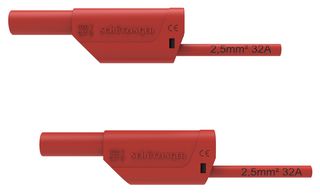 DI VSFK 8700 / 2.5 / 50 / RT - Test Patch Lead, Banana , 4mm Stackable Banana Plug, Shrouded, 4mm Stackable Banana Plug, Shrouded - SCHUTZINGER