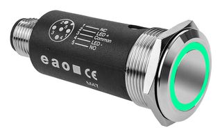 82-6657.2134 - Vandal Resistant Switch, Series 82, 22 mm, SPST-NO, SPST-NC, Maintained, Round Flush - EAO